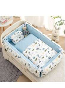 可折叠婴儿床同睡床，便携式高边保护婴儿床，哺乳床和亲子床，防压睡眠床