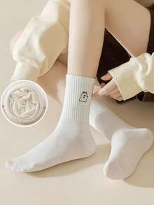 5 pares de calcetines de media caña para mujer de Halloween con patrones aleatorios de sombrero de bruja, diablo, guadaña y monstruos lindos, casuales, transpirables y que absorben la humedad, color blanco - Multicolor - Ver 4