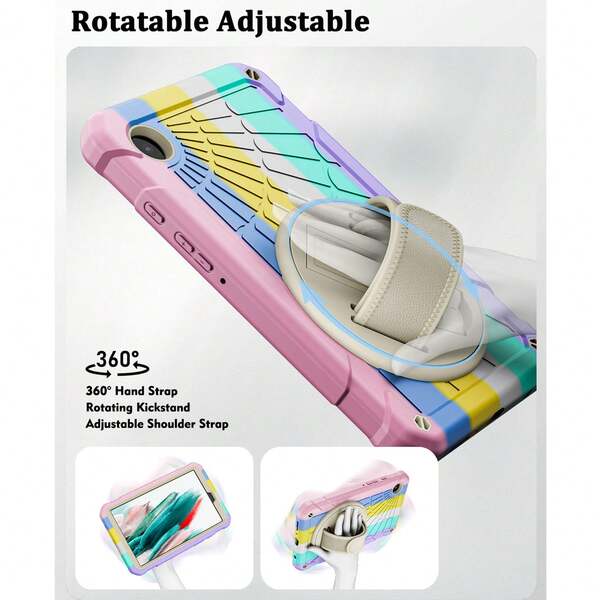 1pc Stock Case Compatible With IPad 10th Generation 11''/10.9'', Ipad 10th 10.9'' Generation Tablet Cover With Pencil Holder [360° Rotating Hand Strap] &Stand, Case Compatible With IPad Mini 6 Mini 7 8.3 IPad (A16) 11 Inch 11th Generation 2025 Galaxy Tab A9 8.7 Inch Galaxy Tab A9 Plus 10.95 Inch Galaxy Tab A9+ Galaxy Tab S6 Lite 10.4 Inch