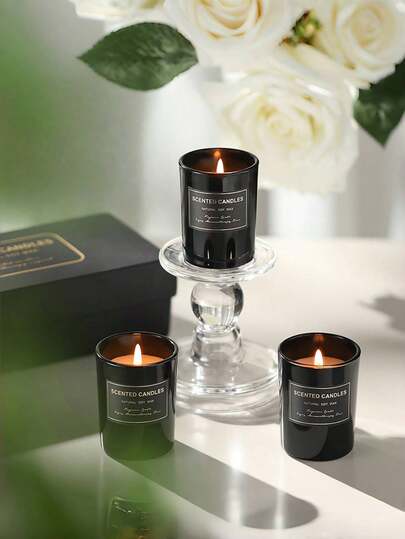 3个创意沙杯蜡烛盒，香薰蜡烛，采用天然大豆蜡制成，提供多种香型供您选择。纯天然植物香氛，花果香调，适用于婚礼装饰、瑜伽、冥想、放松身心以及纪念品。送女友、礼物、母亲节、女生、情人节礼物