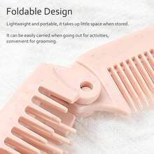 Women's Travel Comb, 4-Piece Set. Double-Headed, Foldable, Portable, Mini, Compact, Foldable Hairbrush Suitable For All Hair Types. Suitable For Use During Exercise, While Driving, When Carrying Around, Or At Work
