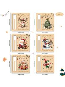 6pcs/Set Christmas Gift Wallet, Perfect For Christmas Party Celebration, Party Favors And Decorations, Cash Blessing Ornaments, Home Decor Hanging Accessories, Christmas Tree Ornaments, Holiday Gifts For Her (Pattern And Color Random)