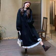 Women Long Dresses - 黑色 - 查看 2