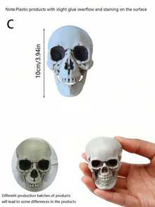1pc Life-Size Resin Skeleton Decoration, Halloween Table Decor, Wedding Decor, Birthday Party Decoration, Realistic Adult Skull Model, Gothic Halloween Room Decor, Smiling Face - Multicolor - View 6