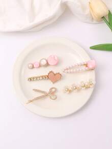 5pcs/Set Floral Petals Hair Clips, Cute Flower Hair Accessories, Mixed Colors - Multicolor - View 6