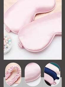 1 Peça Máscara de Dormir de Seda Artificial Dupla Face, Respirável, Embalagem de Presente Multicolorida, Máscara de Dormir para Cochilar, Dormir