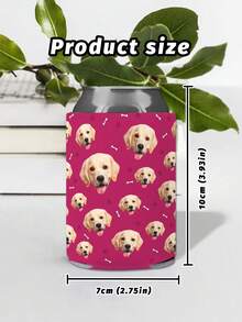 1pc Personalized Can Cover, Customizable Image, Fun Birthday Gift, 40th Birthday, 30th Birthday, 50th Birthday Decoration, Suitable For Any Age Birthday Decoration - Pink - View 4