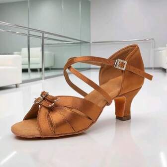 1 Pair Women's Latin Dance Shoes, Adult Practice Shoes For Competition, Examination, Dance Studio, Party, Latin Dance Shoes