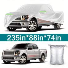 Capa de Caminhonete Completa 190T para F-150 F-250 F-350, Proteção contra Vento, Poeira, UV, Sol, Neve e Gelo, Tamanho: 235*88*74 polegadas