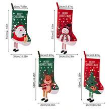 1 pièce - Décoration de fête de Noël Père Noël Bonhomme de neige Renne Petites chaussettes vintage Ornements à suspendre pour sapin de Noël Bas de Noël Sacs cadeaux Sacs à bonbons Fournitures pour célébration des fêtes, Décorations de Noël Décoration de chambre hivernale