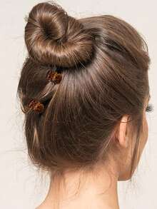 20 件白色和棕色迷你发夹，适合发髻发型、刘海、强力抓握、多功能、Y2K 秋季时尚动物豹纹爪夹秋季发饰优雅发夹发夹适合冬季度假装女士 - 彩色 - 查看 5