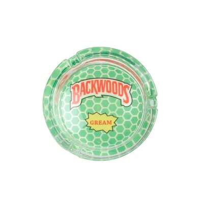 1pc Colorful Printed Glass Ashtray, Mini Round Household Stylish Ashtray, Suitable As Holiday Gift