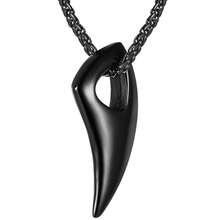 PROSTEEL Stainless Steel Shark/Octopus/Wolf Tooth Necklace For Men Women, Black/Gold/Silver Tone, Punk Rock Necklace, 22inch-24inch Adjustable, Come With Box-389426 - 03WolfTooth-黑色 - 查看 2