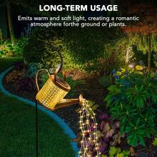 1 قطعة إضاءة إبريق شمسي، إضاءة إبريق سقي شمسي، ديكور معدني للخارج، فانوس شمسي معلق، أضواء جنية خارجية IP65 للحديقة والتخييم والحفلات والممرات والأعياد الوطنية والميلاد والأعراس وعيد الهالوين. هدية عيد للأم والجيران والأصدقاء.