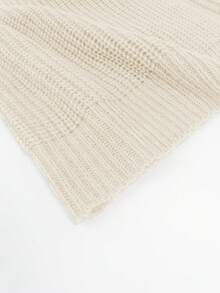 1 chiếc áo khoác cardigan dệt kim tay dài dáng rộng màu trơn dành cho nữ, thích hợp cho mùa thu/đông. - Màu be - Xem 8
