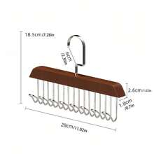 1 Peça Cabide Multifuncional de Madeira em Onda com 8 Ganchos, Material de Madeira Não Acabada, Suporte de Armazenamento de Roupa Íntima Economizador de Espaço para Sutiãs e Alças
