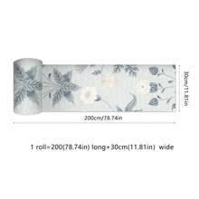 Papel tapiz autoadhesivo y removible con patrón de flores y hierba, rollo de papel tapiz autoadhesivo y resistente al agua que se puede cortar a medida, adecuado para baño, ducha, cocina, sala de estar, oficina y decoración de habitaciones, decoración del hogar, decoración de paredes. Tamaño de 3.94/5.9*78.74 pulgadas adecuado para decoración parcial, tamaño de 7.87/11.81*78.74 pulgadas adecuado para aplicación en áreas grandes.