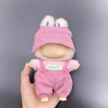 1 set - Ropa de muñeca de 17 cm, compatible con Labubu, 1 set de accesorios - Sombrero de cubo, top, pantalones con tirantes, mono, adecuado para muñecas de 17 cm, accesorios lindos de BuLabu para jugar y exhibir (muñeca no incluida)