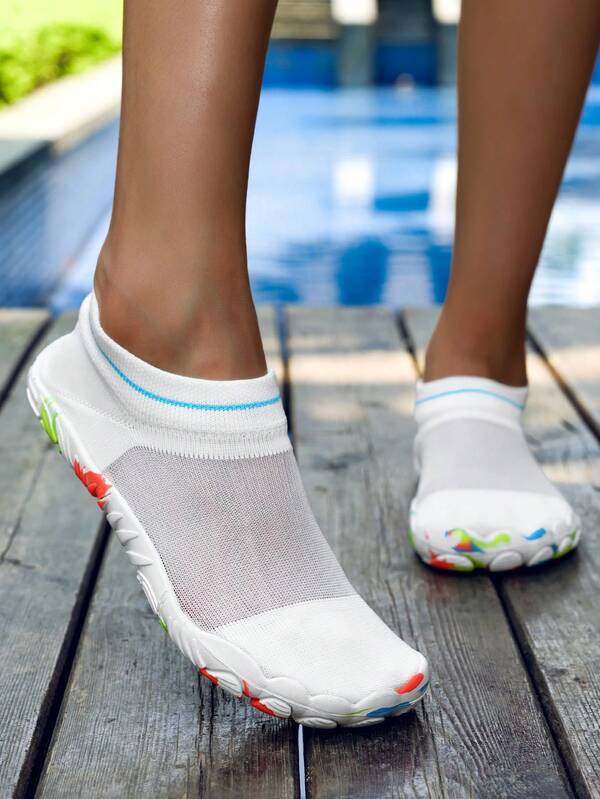 Damskie buty do wody, codzienne, oddychające, lekkie, antypoślizgowe, do pływania, surfowania, nurkowania, sandały, letnie buty do wody, jogi, fitnessu, głębokiego przysiadu, asymetryczne kolorowe podeszwy