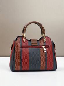 新款时尚拼布女士手提包，百搭休闲时尚经典高端耐用优雅大容量单肩包/斜挎包 - 查看 2