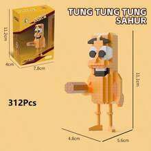 Tung Tung Sahur‌ Figure Block Toy Tralalero Tralala‌,LiriLi Larlla‌,‌Boneca Ambalam‌ Figure Toys Building Blocks Gift Party Favors - Multicolor - View 3