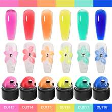 Mtssii 8ml Glass Jelly Non Stick Hand Extension Gel Nail Polish For 3D Carved Flower Nail Art Acrylic Gel Varnish Solid Builder Gel,Nail Art Building UV Gel Milky Jelly Hard Gel For Nail Painting Carving Tools - 青碧色 - 查看 4