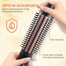 三合一美发梳：直发、卷发造型器，快速加热设计，三档温度调节，陶瓷涂层令秀发柔顺亮泽，适用于所有发质，日常护发工具，时尚造型梳，防烫梳齿设计。母亲节好礼物！ - 英規插(220-240V) - 查看 8