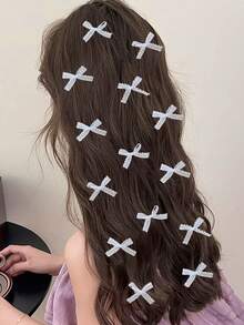 30pcs Women's Sweet White Lace Bow Hair Clips, Cute Small Hairpins, Mini Alligator Clip Bangs Clips, Versatile Elegant Side Hair Accessories, Suitable For Daily Use, Claw Clips, Hair Claws, Hair Slide, Hair Barrettes, Alligator Hair Clip, Fall Fashion, Autumn, Winter Outfit For Women, Bows - Multicolor - View 4