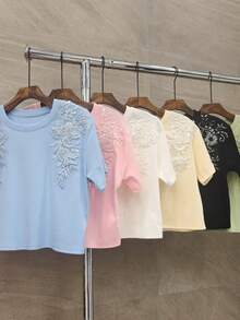 Max Cropped bordado de Strass Brilhante importado femininas modas SD1611