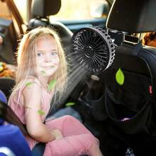 Ventilador de asiento trasero para bebé orientado hacia atrás, ventiladores ajustables para asiento trasero de coche para niños (sin batería) - Cabeza Singe Small - Ver 13