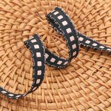 蕾丝格子丝带，手工DIY蝴蝶结发夹，饰品，衣服，鞋子，帽子，花束包装丝带 - 彩色 - 查看 26