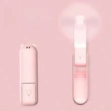 2025新款手持迷你风扇，USB便携式数字显示屏，静音办公桌学生宿舍可充电户外风扇，1个便携式手持风扇，电池供电带LED显示屏，三合一手持/颈挂/桌面风扇，90°可折叠桌面风扇带底座，5档风速睫毛风扇，化妆风扇，万圣节装饰 - 彩色 - 查看 11