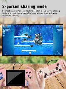 1pc Handheld Game Console Including 800 Games Large Screen Retro Nostalgic Old-Fashioned Game Consoles Support To TV Russian Classic Block Machine 8090s Memories Mini Micro Game Console Support 2 Players Battle With HD 3.5-Inch Screen Birthday Gift