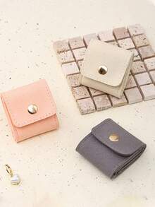 Simple Portable Compartment Jewelry Bag Ring Storage Bag, Travel Earring Ring Jewelry Storage Bag, Portable Travel Storage Bag To Carry With You To Prevent Ring Loss, Essential Storage Versatile Tool Kit Jewelry Storage Box - Multicolor - View 5