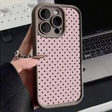 1pc Dot Pattern Phone Case With Precise Cutouts To Protect Camera, Shock-Absorbing Design Compatible With IphoneX XS/ 11 Pro Max/12 Pro Max/13 Pro Max/14 Pro Max/15 Pro Max/16 Plus/16 Pro Max,Phone Cover Protective, The Best Birthday Gift For Your Friends And Family, Suitable For Both Men And Women - Brown - View 1