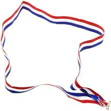CQL0 E-Outstanding Award Neck Ribbons 12pcs Red White Blue 880mm Medal Award Ribbons Striped Medal Lanyards With Snap Clips Competitions Sports Meeting Sport Party - 1 - View 5