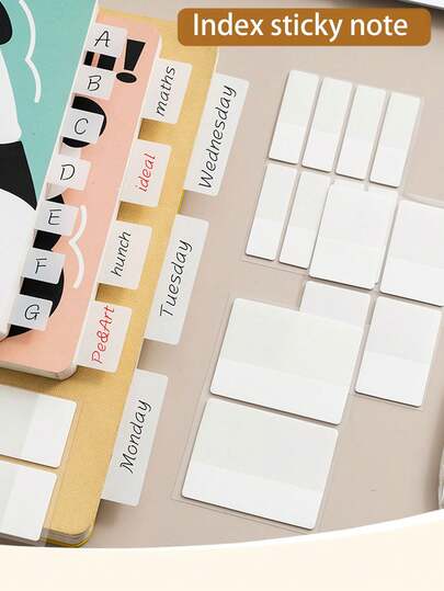 Paquete de 40/80/160 etiquetas adhesivas semitransparentes y sencillas, escribibles y reposicionables para marcar archivos, aplicables a la clasificación de documentos, recordatorios de información importante, notas de lectura, libros, carpetas, archivos, directorios, archivos y etiquetas adhesivas para clasificación y marcado de archivos, fáciles de pegar, adecuadas para cuadernos