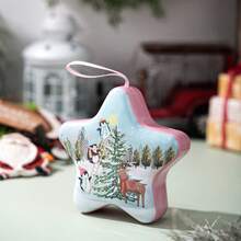 1 Piece Of Christmas Decoration - Creative Cartoon Candy Box - Christmas Tin Box - Storage Box With Lanyard - Multicolor - View 13