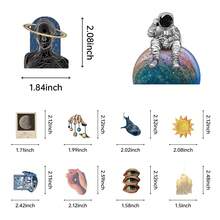 50张/包 透明行星和太空贴纸，可重复使用，适合万圣节、圣诞节、复活节等节日装饰，也可用于DIY装饰水瓶、笔记本电脑、滑板等。色彩鲜艳的涂鸦套装，适用于日记本、剪贴簿、派对用品等。非常适合冬季和新年剪贴簿，趣味贴纸，笔记本电脑贴纸，Kindle手机贴纸。 - 彩色 - 查看 5