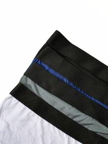 4件套男士纯色长款内裤，高弹力拳击短裤，休闲舒适百搭平角内裤，男士日常休闲耐穿内裤，基础款纯色拳击短裤，时尚大码拳击短裤，内裤套装，男士返校礼物，万圣节男友礼物，圣诞礼物 - 彩色 - 查看 5