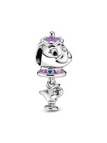 Disney 1pc Disney 100th Anniversary Enchanted Carriage Lab-Grown Rhinestone Charm Fits Bracelet Women 925 Silver Jewelry
