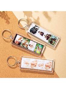 Portachiavi lungo personalizzato con foto e testo, portachiavi in acrilico personalizzato, portachiavi di coppia personalizzato, portachiavi con foto, regalo per la mamma, regalo per il papà, regalo di compleanno, San Valentino, anniversario, regalo per la coppia, festa della mamma, festa del papà, colorato, carino, affascinante - Multicolore - Visualizzare 7