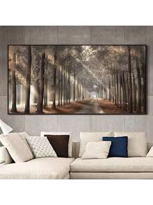 1 幅自然阳光帆布画、树木海报、风景森林墙壁艺术画，适用于客厅、卧室、办公室、斯堪的纳维亚印刷品、家居装饰，无画框 - 彩色 - 查看 1