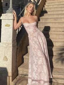 New Summer Women's Fashion Halter Neck Elegant Evening Dress - Hồng - Xem 11