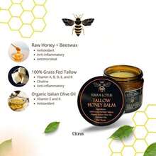 Organic Grass-Fed Beef Tallow Balm With Raw Honey - Handmade-Natural Moisturizer For Soft, Smooth, Radiant Skin - 預設 - 查看 3