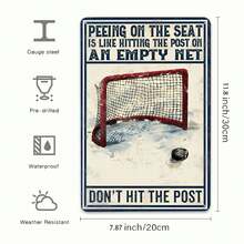 Tin Metal Sign Hockey Humor Sign Ice Hockey Tee Players Fans Unique Gift Idea Iron Artwork Tinplate Decor Funny Hockey Post Empty Net - 彩色 - 查看 5