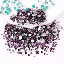 2-6 毫米,6 种尺寸混合,1440 件/包,闪亮金色、银色背面、平底水晶非热修复水钻钻石艺术珠水钻 DIY 美甲装饰饰品宝石用品 - 混尺寸 - 查看 57