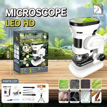 Microscopio digital infantil con pantalla LED de 2.0", 1000x de aumento, 640*480 píxeles, captura de fotos/vídeo, para experimentos científicos, juguete educativo, uso doméstico y estudiantil, portátil, versión de unidad única/set - Blanco - Ver 14