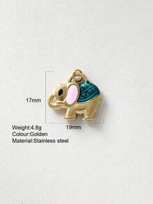 1pc Cute Cartoon Stainless Steel Crab, Seashell, Seahorse, Dolphin, Elephant Pendant, DIY Necklace, Earring, Bracelet, Keychain Jewelry Accessory, Suitable For Party, Halloween Decoration