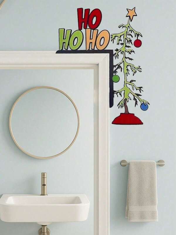 CIFbuy 1 قطعة زخرفة معلقة على الباب بتصميم خيالي - لافتة معدنية قديمة للتعليق على زاوية الباب/الشجرة/المدفأة. مثالية لديكور المزرعة في عيد الميلاد، وحدة التلفزيون، الرف الكتب والمرآة. هدية احتفالية جذابة بتصميم مرح، مناسبة لديكور المنزل الحديث